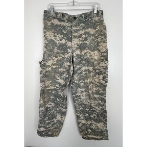 Army Pants Men's Camo Cargo Short Length Pants Green Size Medium USA